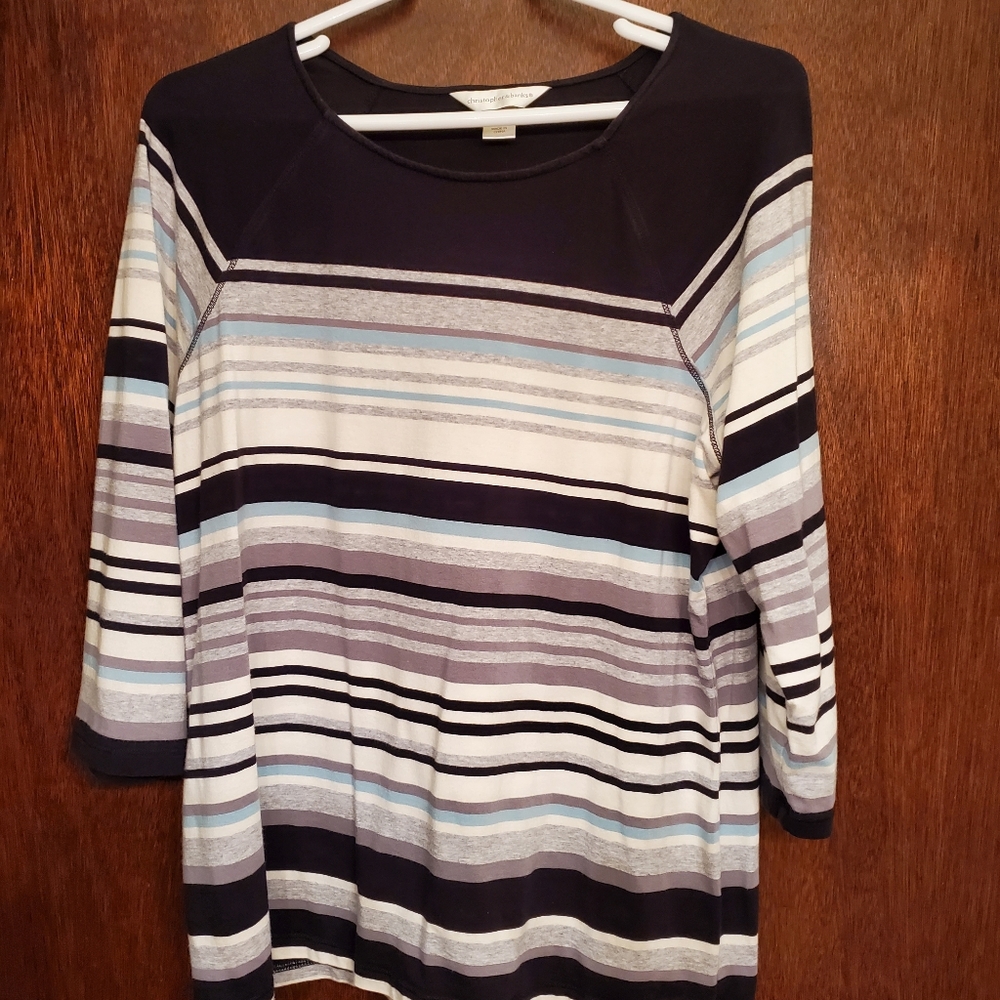 Christopher and Banks Stripe 3/4 Tee